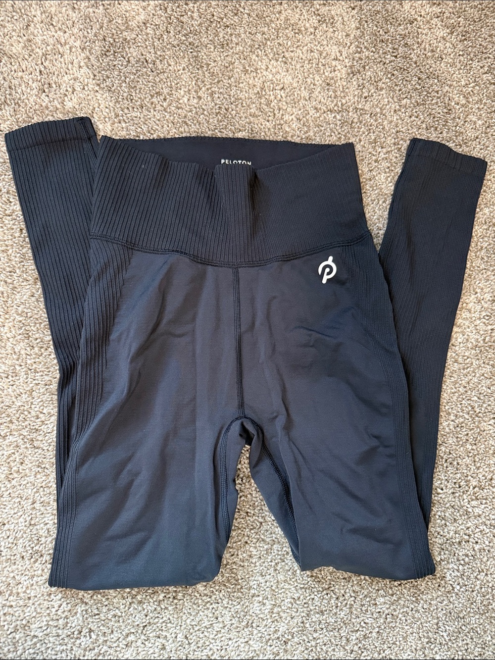 Peloton dark Blue-black Ribbed High-Waist Leggings